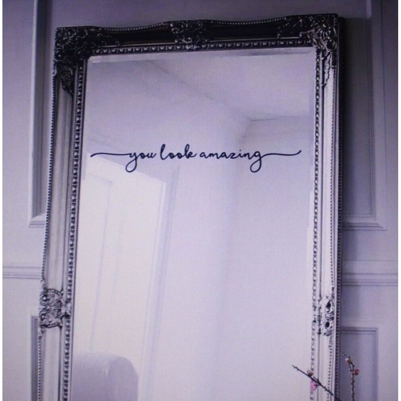 Creative "You Look Amazing" Sticker 2.8" X 14.3" Waterproof Vinyl Mirror Window - Picture 3 of 5